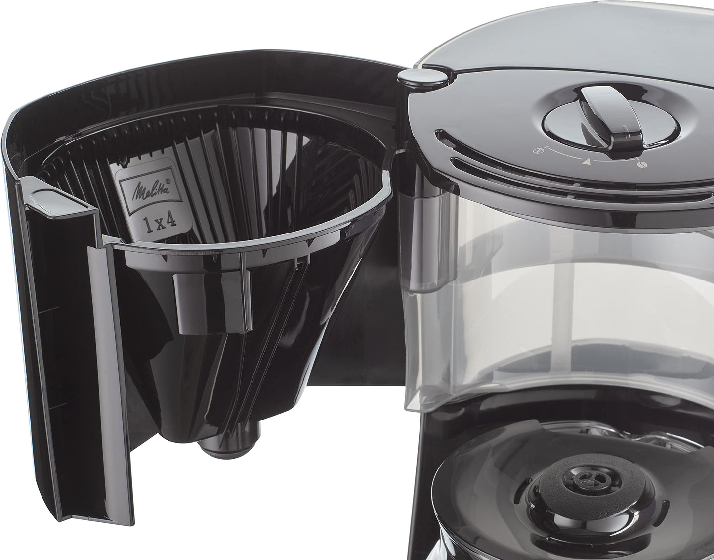Melitta Enjoy Top Timer - Filter Coffee Machine - with glass carafe - Timer function - Drip stop - 10 cups - Black (1017-11)