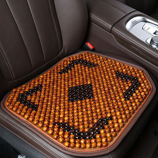 VORCOOL seat cushion with wooden beads, perfect for summer, breathable, non-slip, for car seats, chair cushions, Yellow.