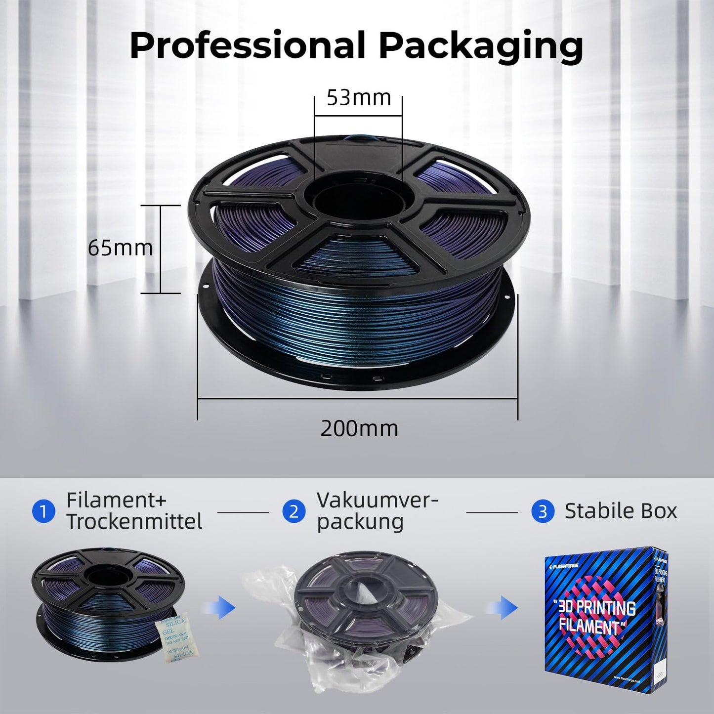FLASHFORGE PLA 3D printer filament 1.75 mm - 1 kg Chameleon color changing (Burnt Titanium) - High precision & eco-friendly filament