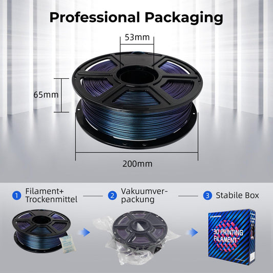 FLASHFORGE PLA 3D printer filament 1.75 mm - 1 kg Chameleon color changing (Burnt Titanium) - High precision & eco-friendly filament
