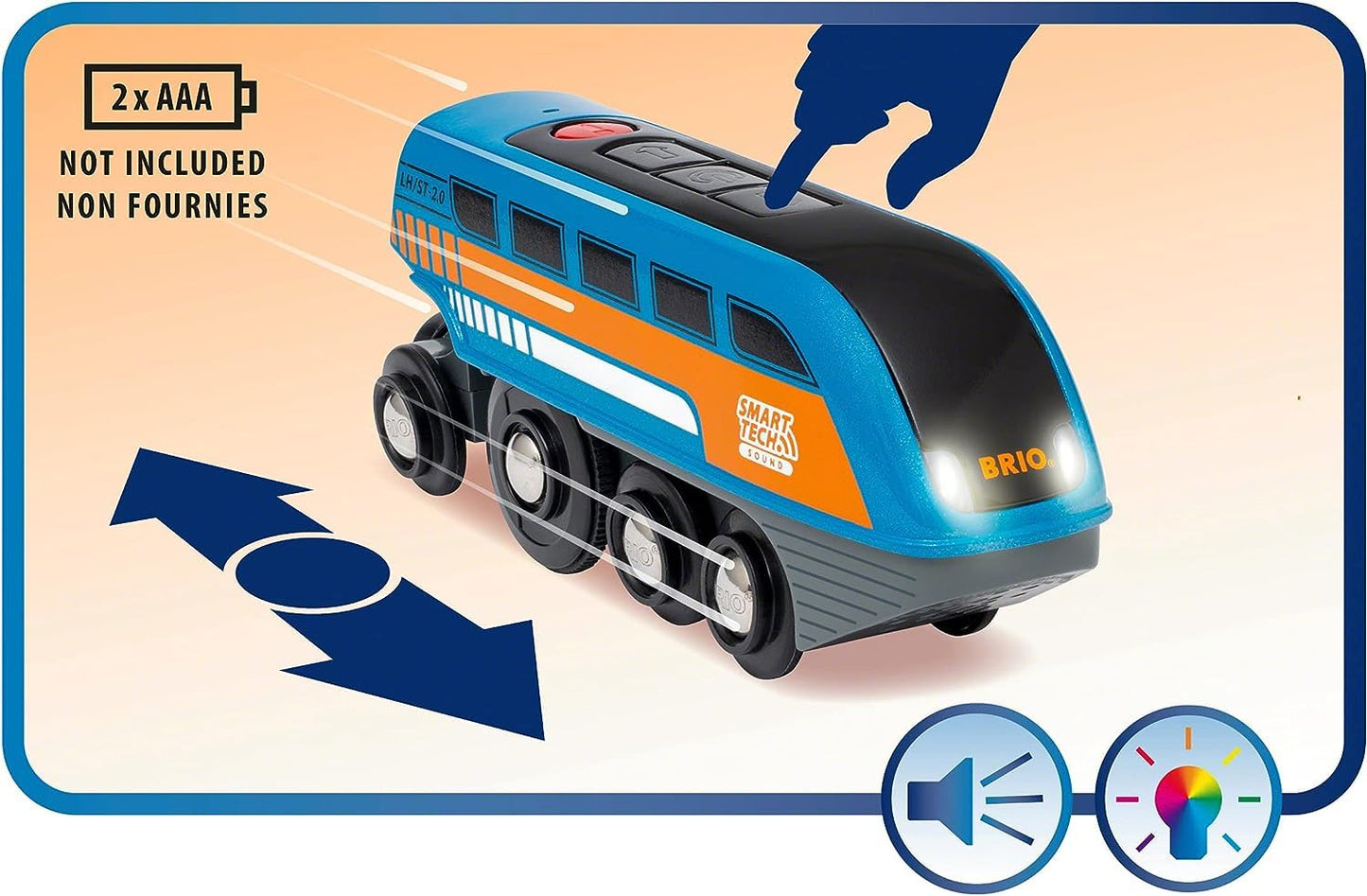 BRIO World 33977 Smart Tech Sound Deluxe Set - Interactive train with recording function in extensive complete set with storage boxes - Recommended from 3 years