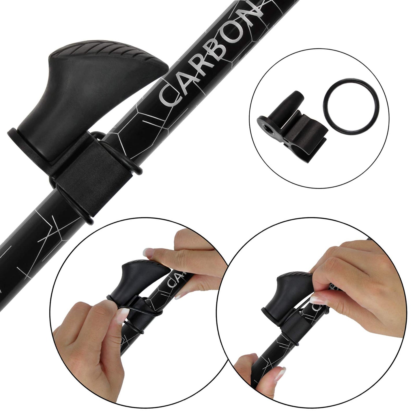 ALPIDEX Super Lightweight Carbon Nordic Walking Pole - very light walking poles, Length: 120 cm