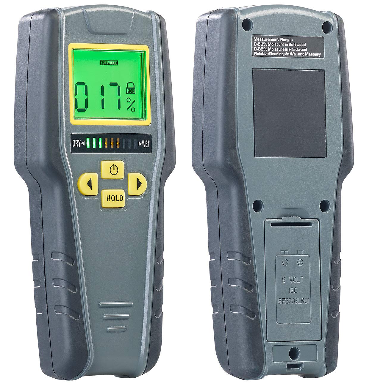 AGT Moisture Meter: Digital 4in1 Moisture Detector with Non-Invasive Measurement, LCD (Moisture Detector, Moisture Meter, Professional Device, Wood Moisture)