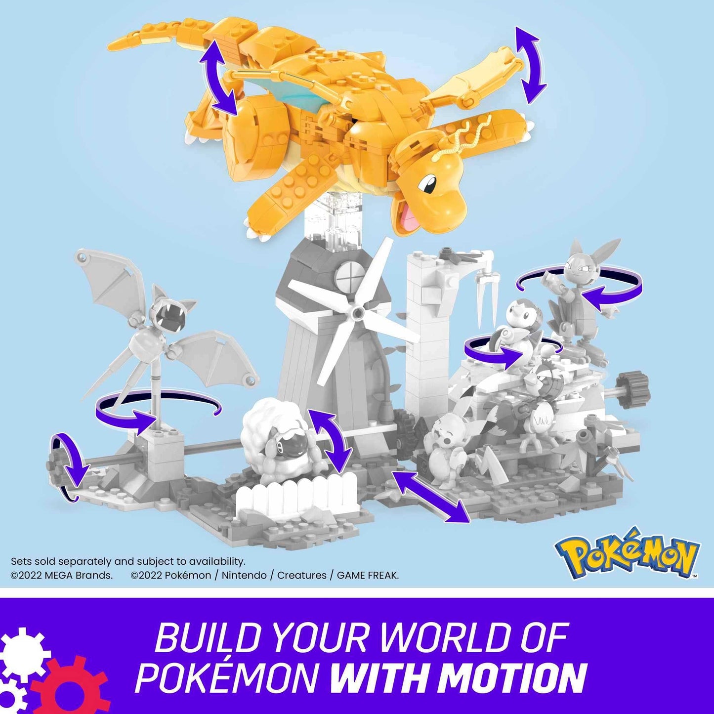 MEGA Pokémon Dragonite - 388-piece building set to construct and activate the wings with a crank, for kids ages 8 and up, HKT25