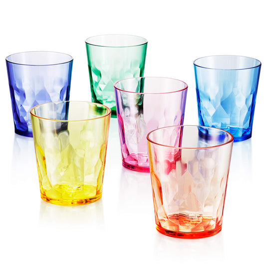 SCANDINOVIA - 400ml Unbreakable Premium Drinking Glasses - Set of 6 - Tritan Plastic Tumbler - BPA Free - Dishwasher Safe - Stackable