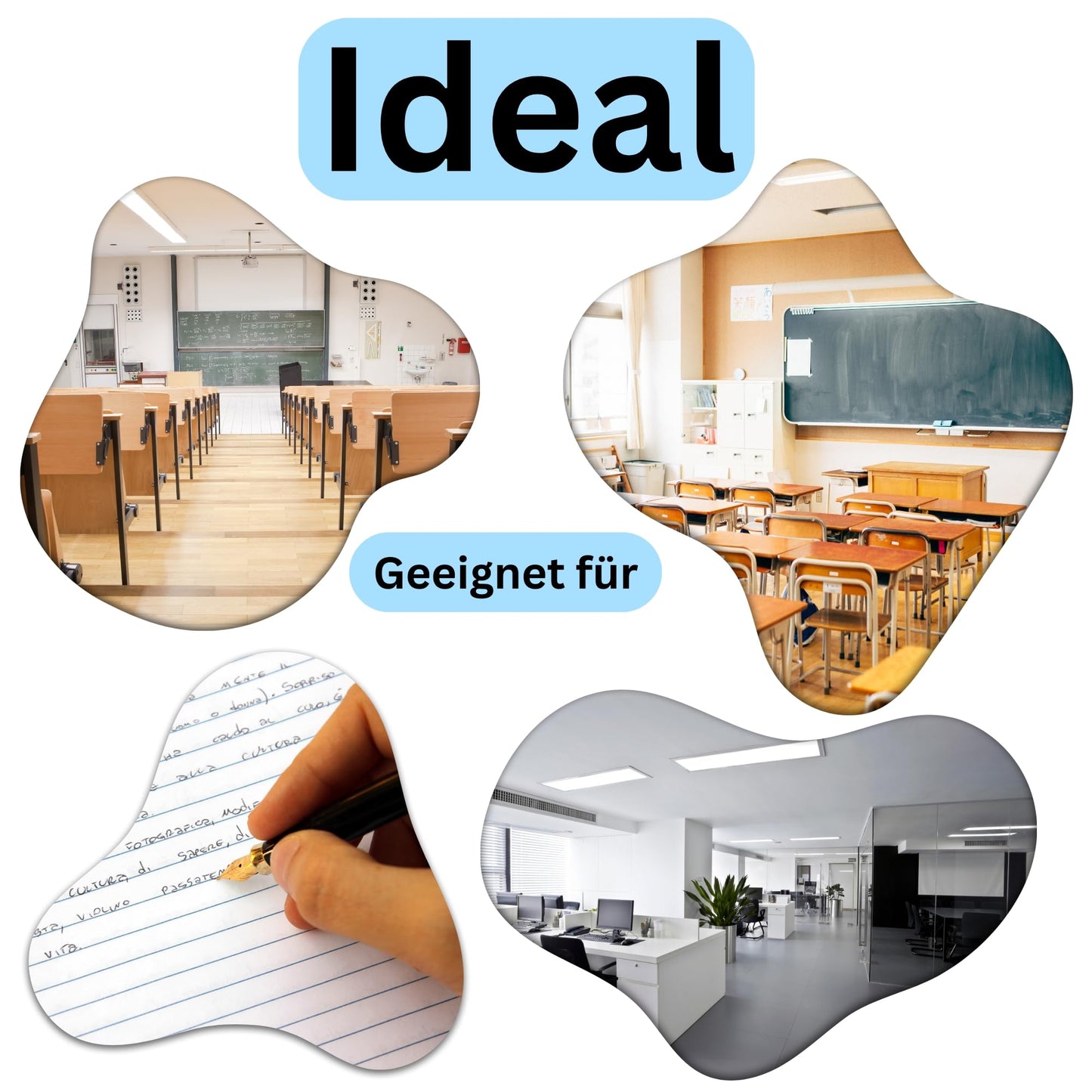 HLKauf Notebooks Writing Pads DIN A4 A5 A6 | squared | lined | blank, Notebook 5er|10er|20er Pack, 50 sheets per pad, 80 gsm offset white, pads for school or office Uni