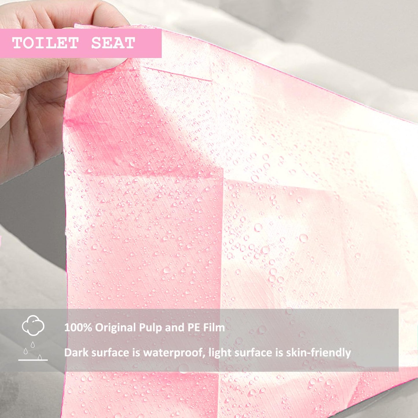 60 pieces Disposable Toilet Seat Covers, Disposable Toilet Seat Cover, Toilet Seat Cover for Kids and Adults Universal Potty Training Toilet Training, Individually Packaged (Pink)
