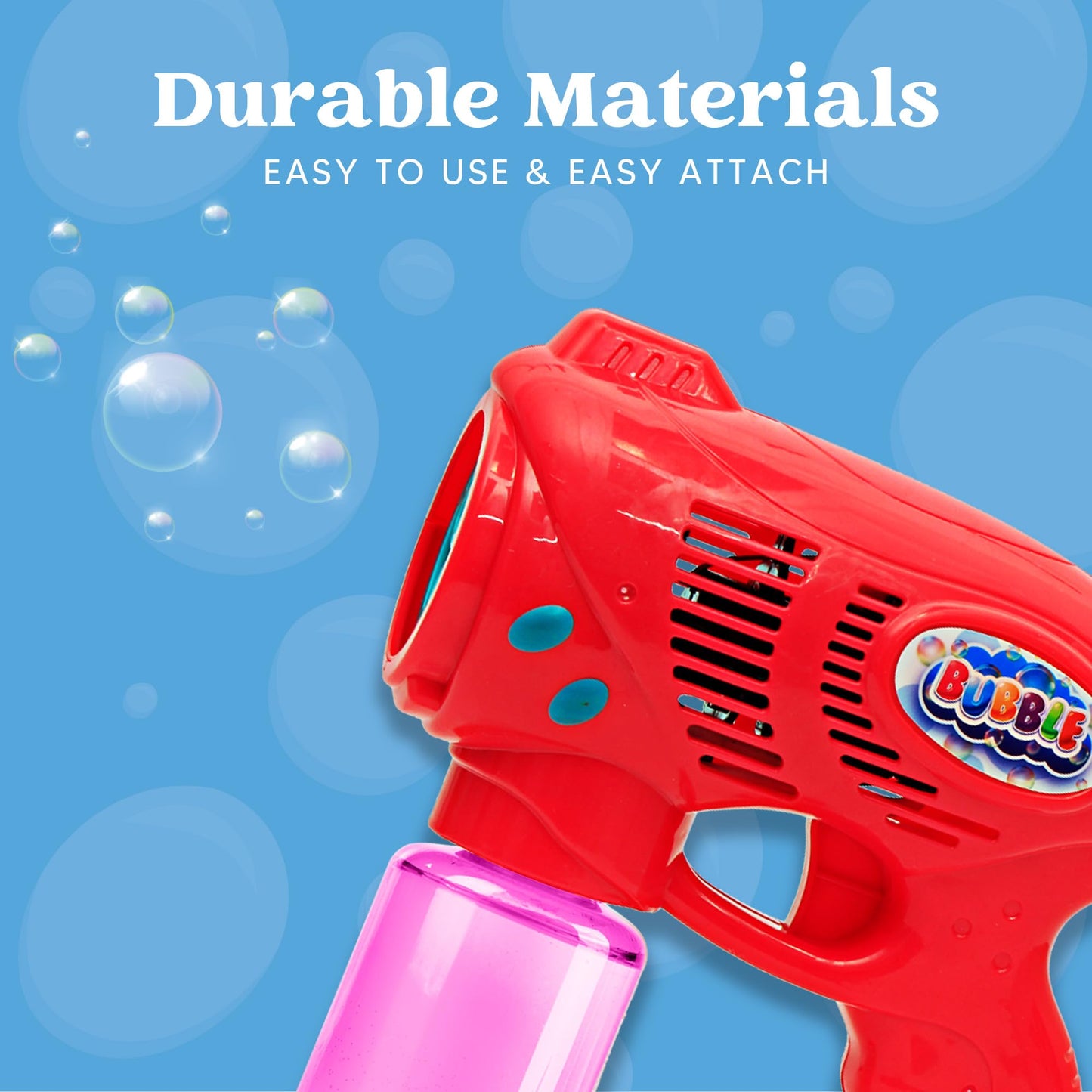 JOYIN 2 Bubble Guns for Kids with Bubble Solution (2 * 130 ml), bubble machine for party, Bubble Gun for Summer Party, Indoor Outdoor Activities, Easter (blue+red)