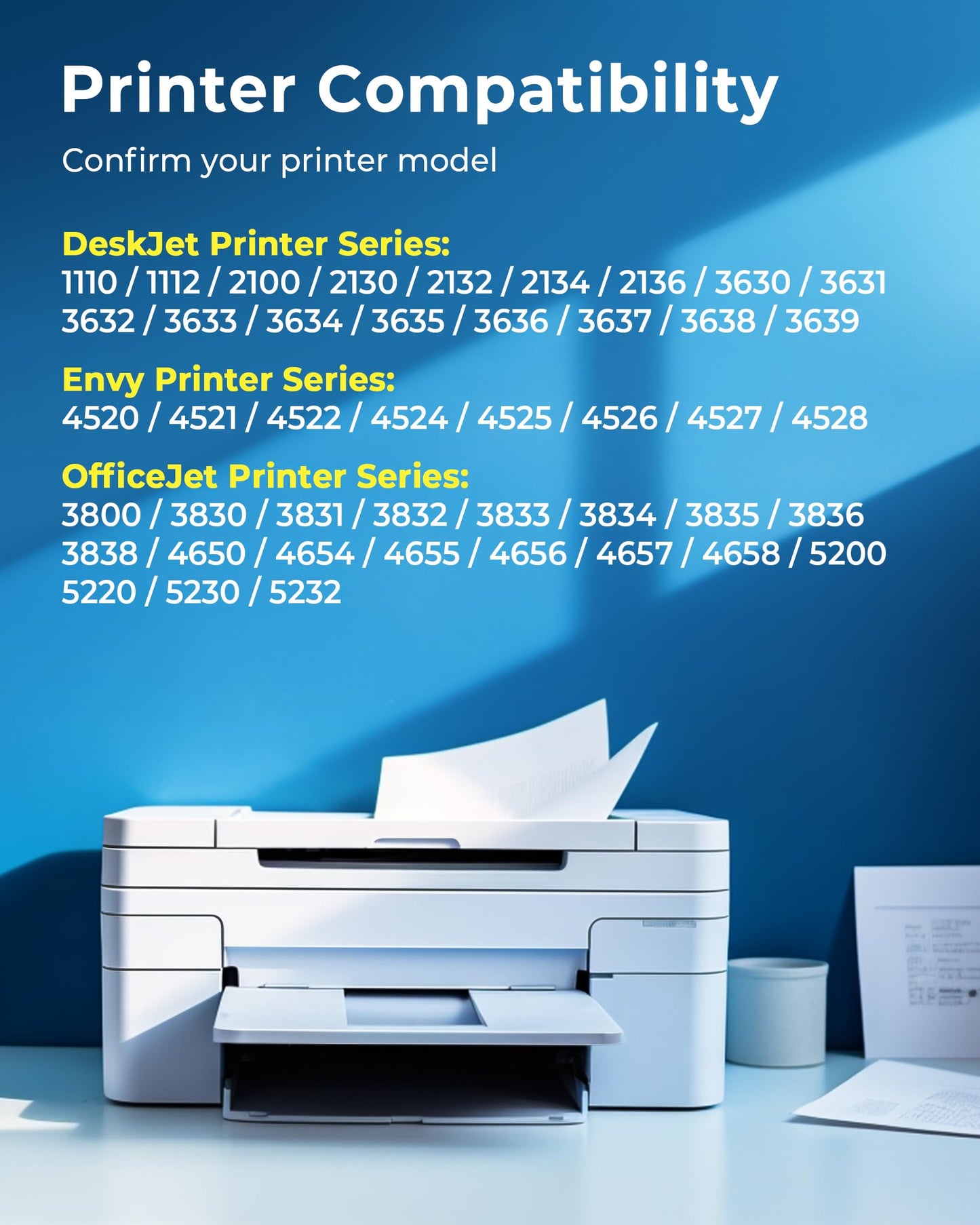 ECHALLENGE 302 XL for HP 302 printer cartridges Multipack 302XL cartridge for HP Envy 4525 4520 4522 4527 4524 DeskJet 3630 3636 3638 3639 OfficeJet 3830 3831 3833 (1Black 1Color, 2-Pack) ink cartridges