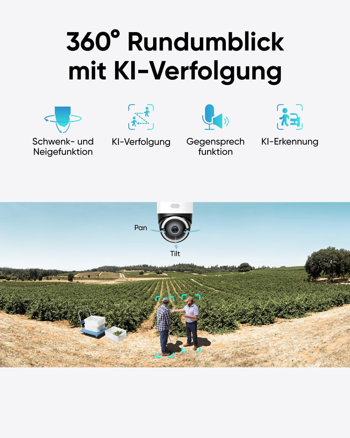 eufy 4G LTE surveillance camera with Wi-Fi, 4K UHD pan-tilt function, wireless, solar-powered with solar panel, AI-based person/vehicle tracking, includes SIM card