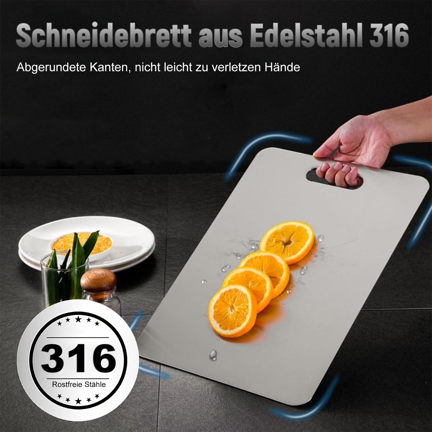 3 pieces of titanium cutting boards, stainless steel titanium cutting board, double-sided food grade cutting board, titanium cutting board for meat, fruit