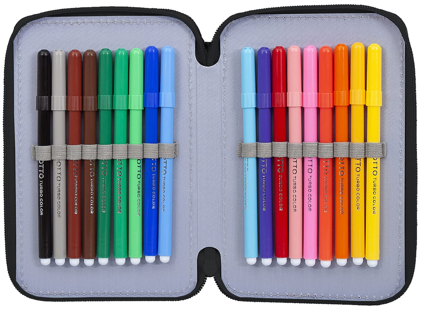 Clondo 3-compartment pencil case for Avengers Hulk fans - 44 pieces, fully filled - with scissors, ruler, colored pencils - Green - perfect for school & as a gift.