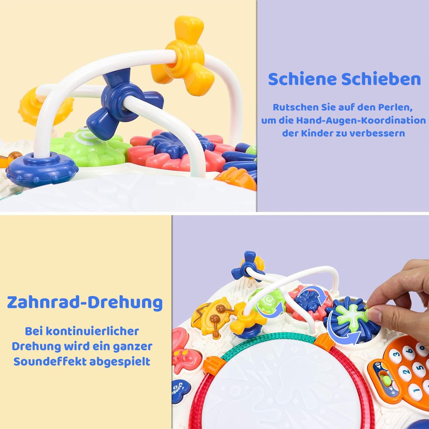 Toy From 1 Year - Baby Toy 6 in 1 Play Table Children's Toy from 1 2 Years 9 Months Easter Gifts Easter Gifts from 1 Year Children Girls Boys Game Baby DJ Console Musical Toy