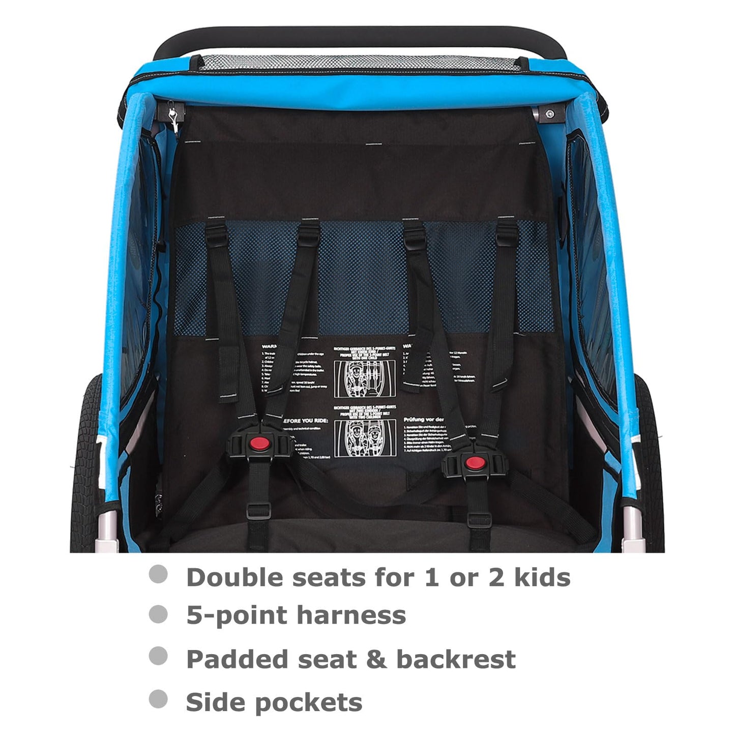 Tiggo S2 child trailer with suspension – also converts to a jogger – versatile 2 in 1 buggy and bike trailer with 360° swivel.