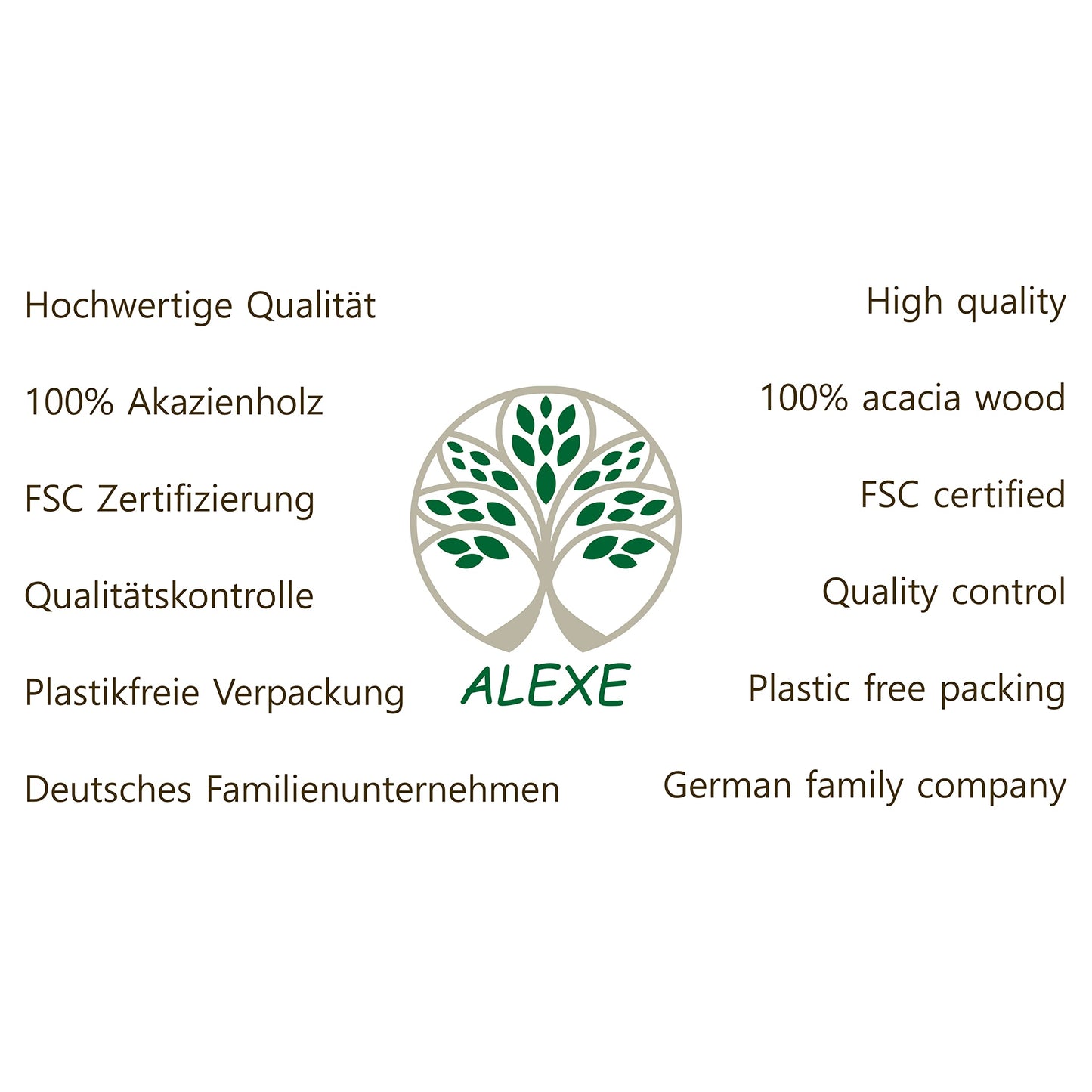 ALEXE® Kitchen Helper Set made of acacia wood, 6 pieces of wooden kitchen utensils set (acacia), Japanese style, scratch-resistant and heat-resistant, wooden cooking spoon set for non-stick pans