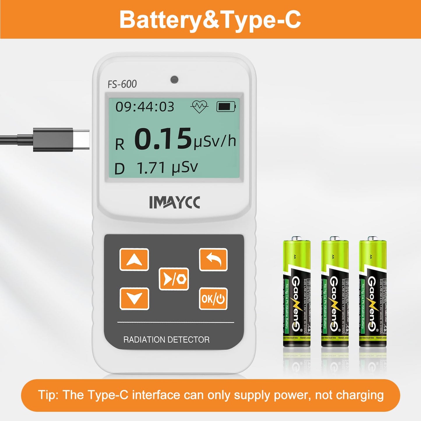 IMAYCC Geiger Counter, FS-600 Dosimeter Automatic Radiation Detector, Radioactivity Nuclear Radiation Detector Can be used in homes, businesses, indoors, and outdoors.