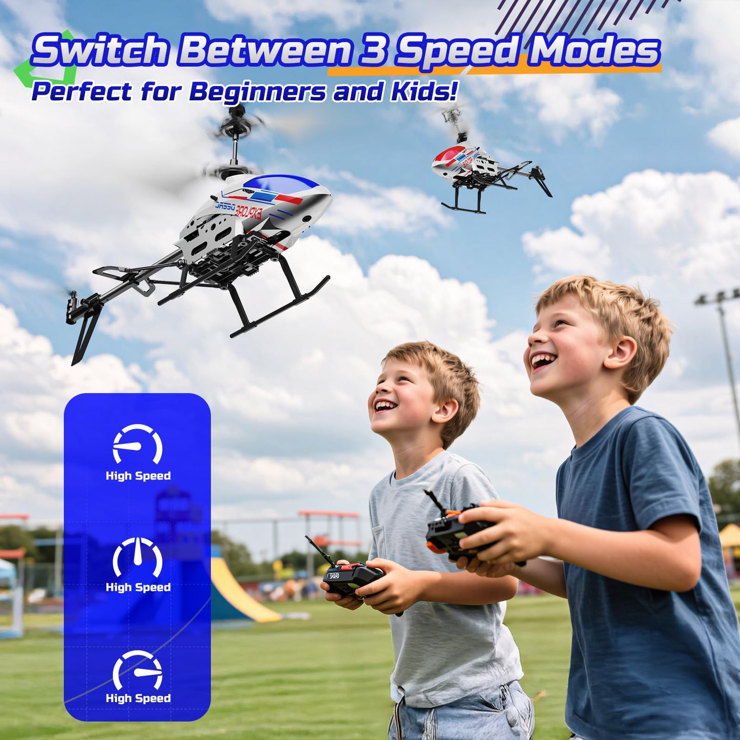 DEERC DE28 Helicopter Remote Control, for beginners, Indoor RC Helicopter Toy with LED lighting, 2.4GH 3.5Ch RC Heli with gyro stabilization, Gift for children aged 12 and above.