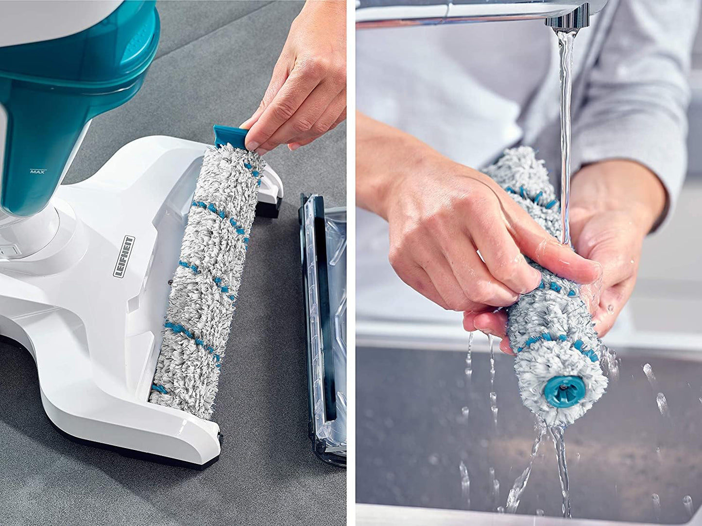 Leifheit Cordless Floor Cleaner Regulus Aqua PowerVac, vacuums and mops, Lightweight wet vacuum with powerful 24V, cordless wet vacuum with 22 min battery life, vacuum cleaner with upright storage feature.