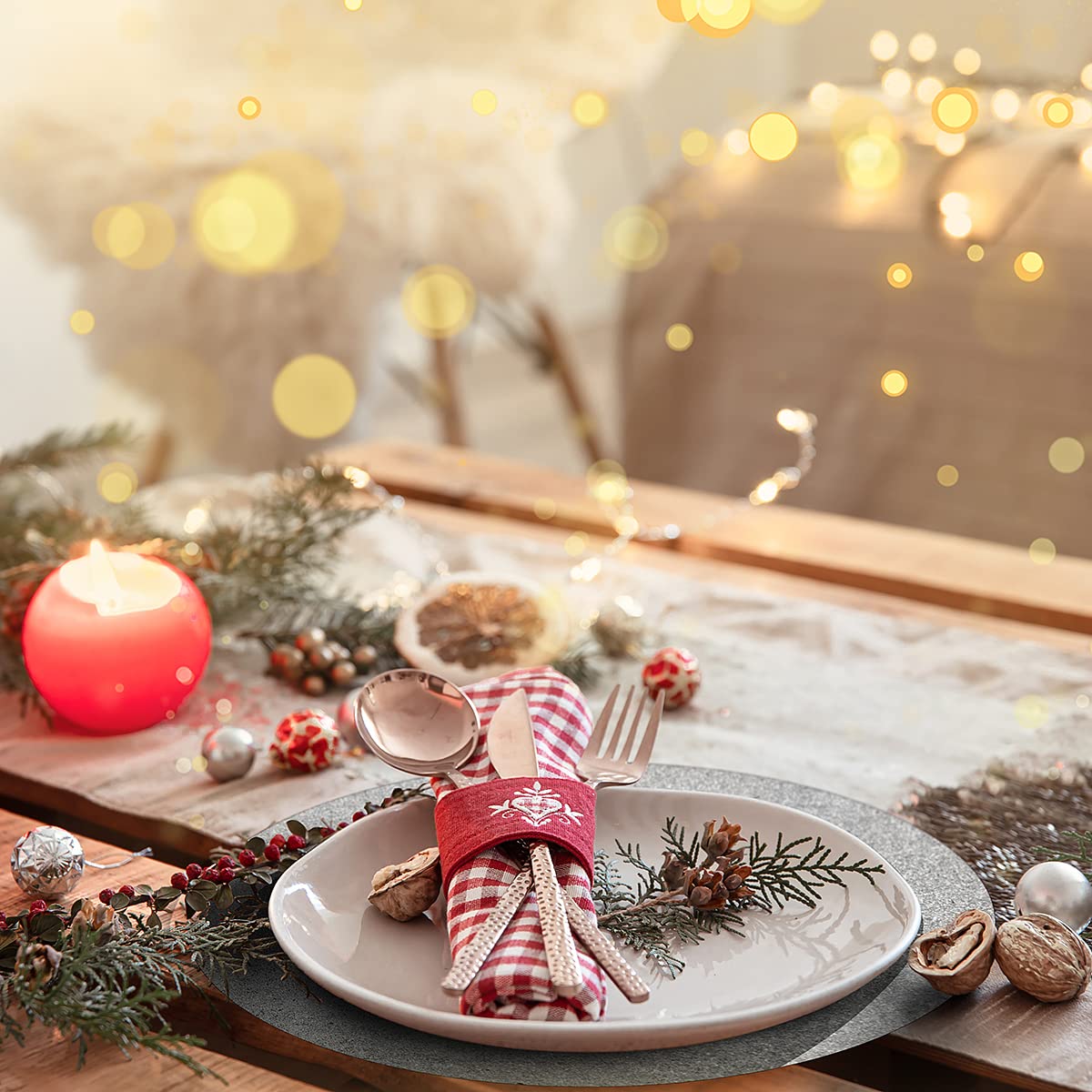 50 pieces silver glitter paper placemats, sparkling, round, disposable placemats, silver sequin doilies, decorative placemats for wedding, banquet, party, home, dinnerware