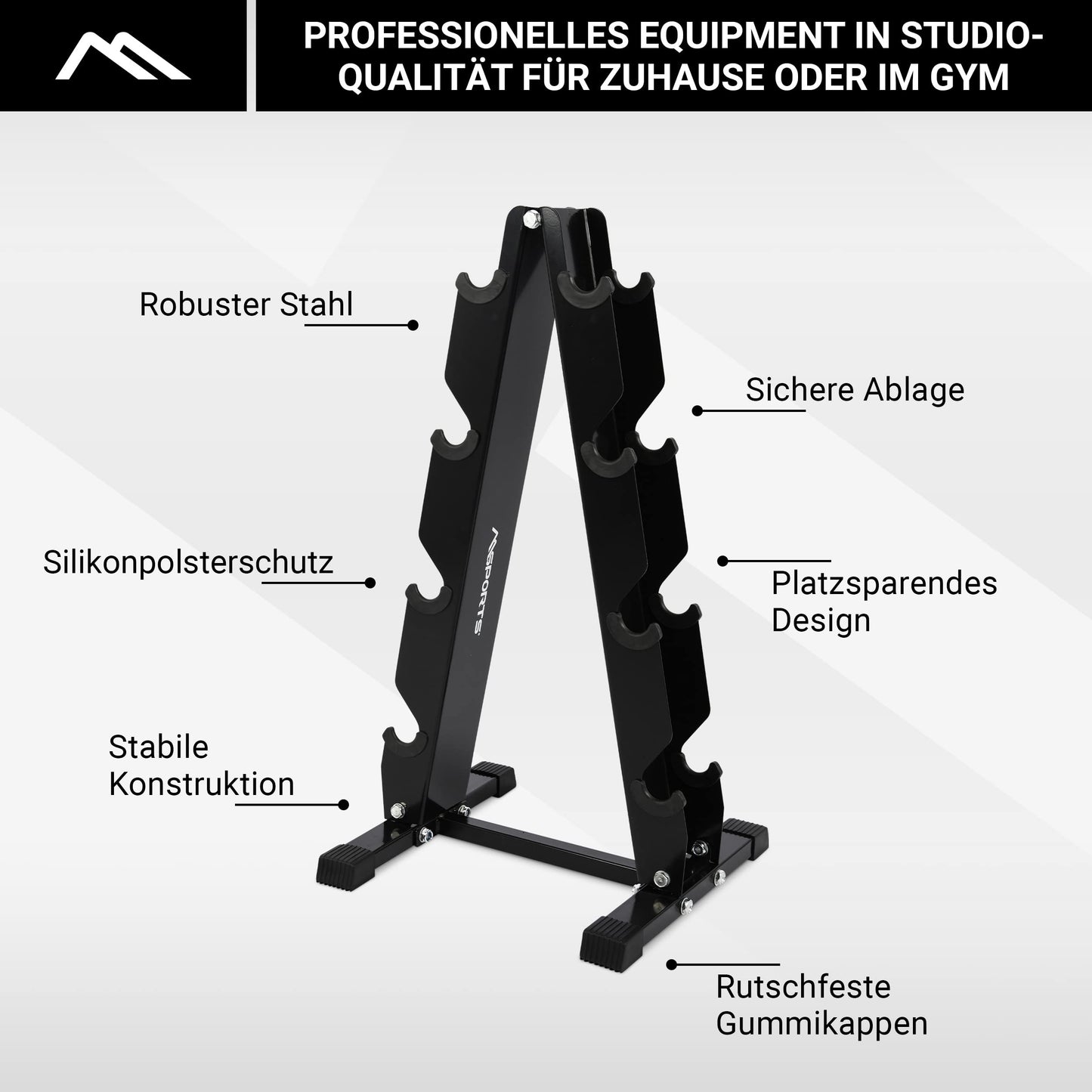 MSPORTS Dumbbell Rack with 300kg Capacity Dumbbell Stand Dumbbell Rack