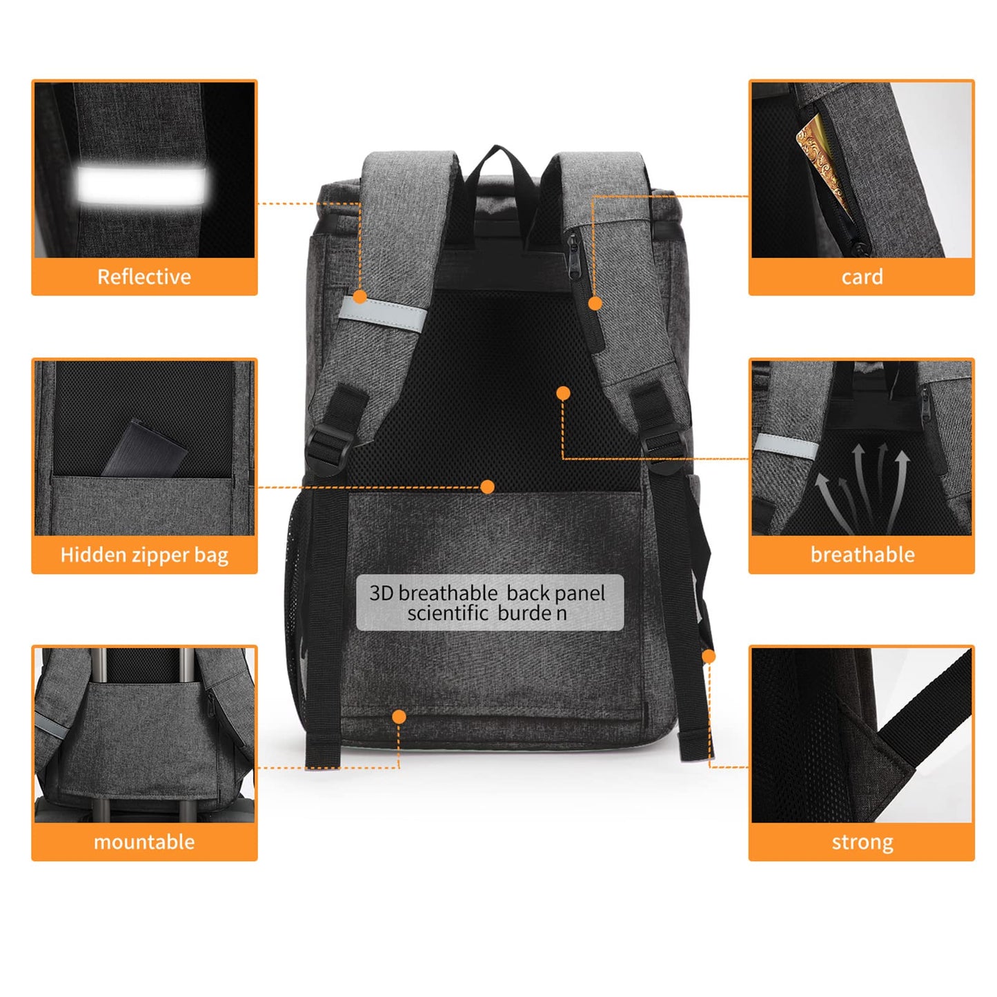 Aoking SN1075 thermal backpack in shades of gray, 24 l