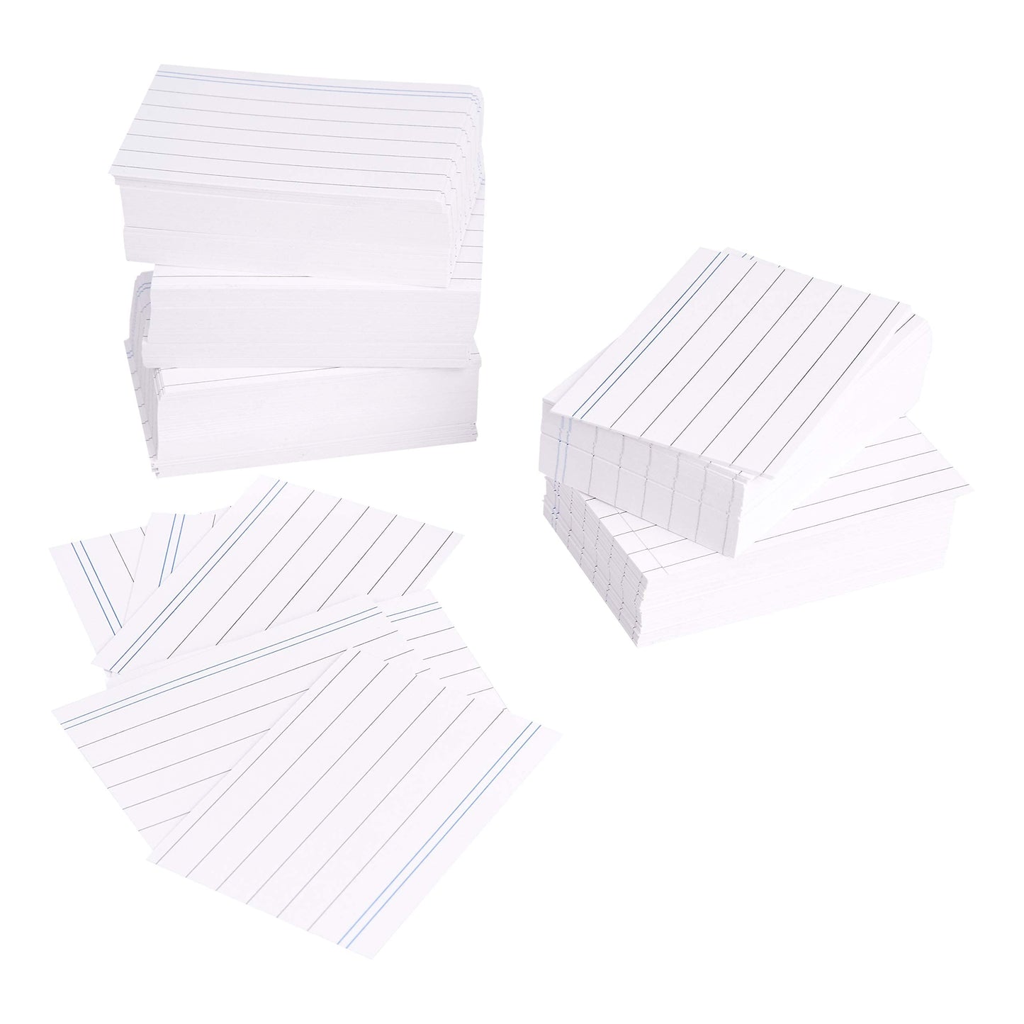 Amazon Basics A8 index cards (7.4 cm x 5.2 cm), lined, white, 1000 pieces & TimeTex index box for A8 plastic, blue