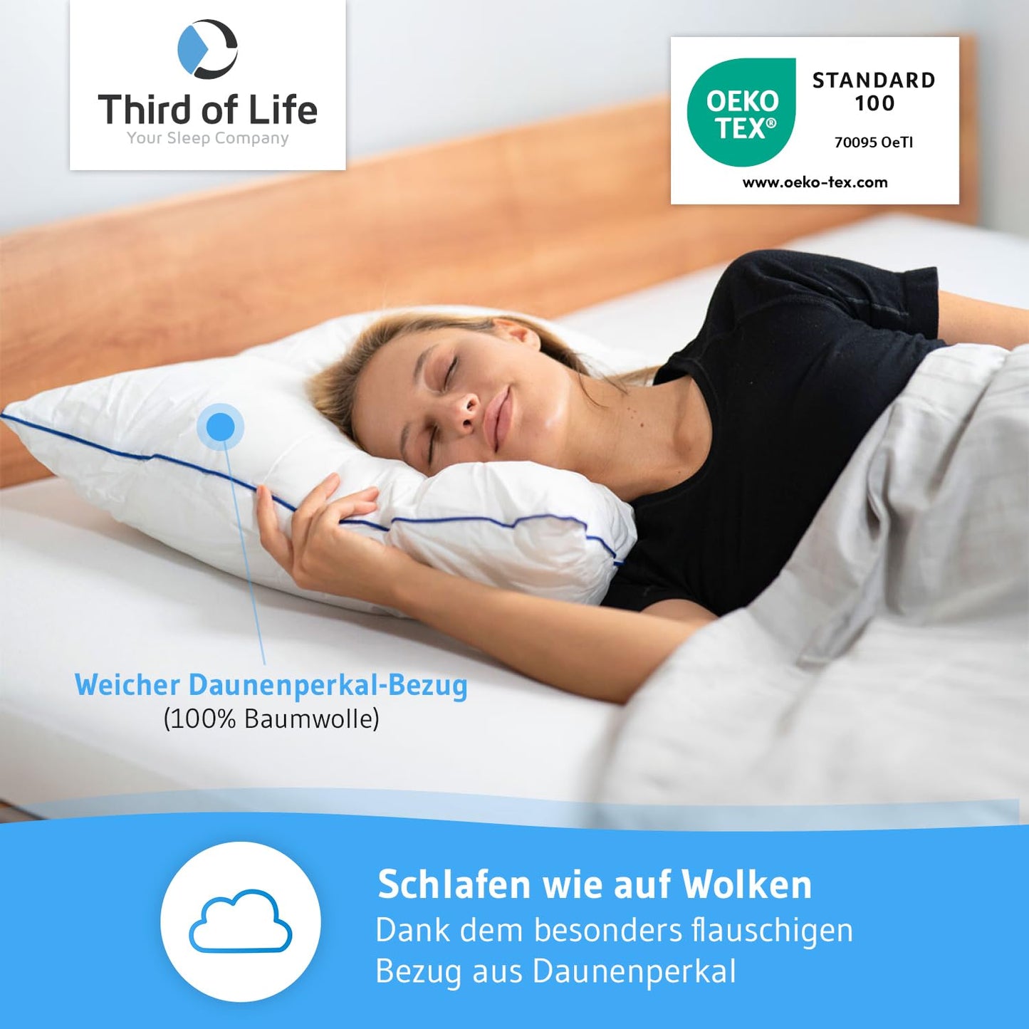 Pillow 40x60 inSPIRO, premium pillow developed by sleep experts. Ergonomic pillow for side sleepers, back sleepers, stomach sleepers. Ideal cervical pillow. Pillow made in EU.