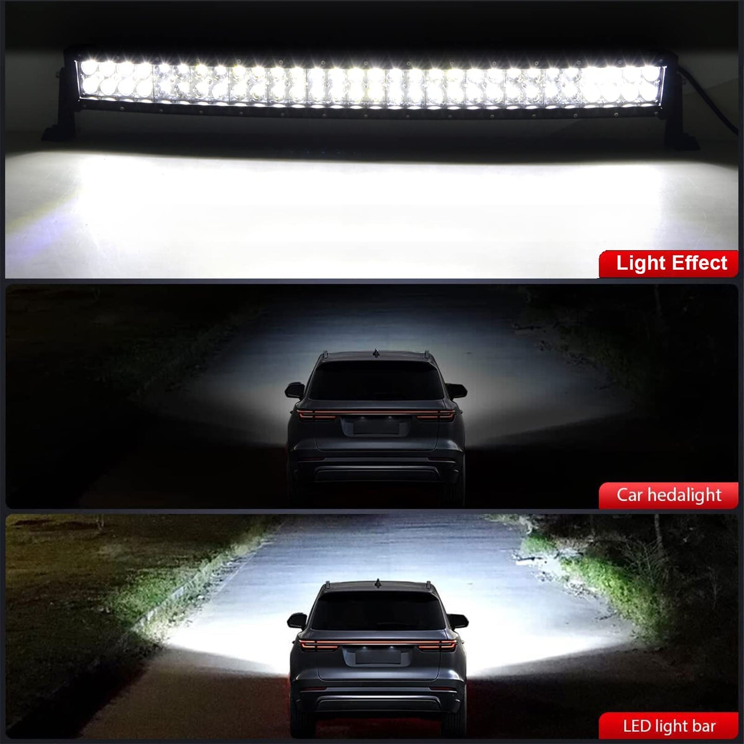 PICAA Curved 32 Inch 180W LED Work Light Bar With Wiring Harness Kit, 12V 24V Led Lightbar Auxiliary Spotlight Headlight for Car Off-Road Truck 4x4 SUV ATV Vehicle Tractor