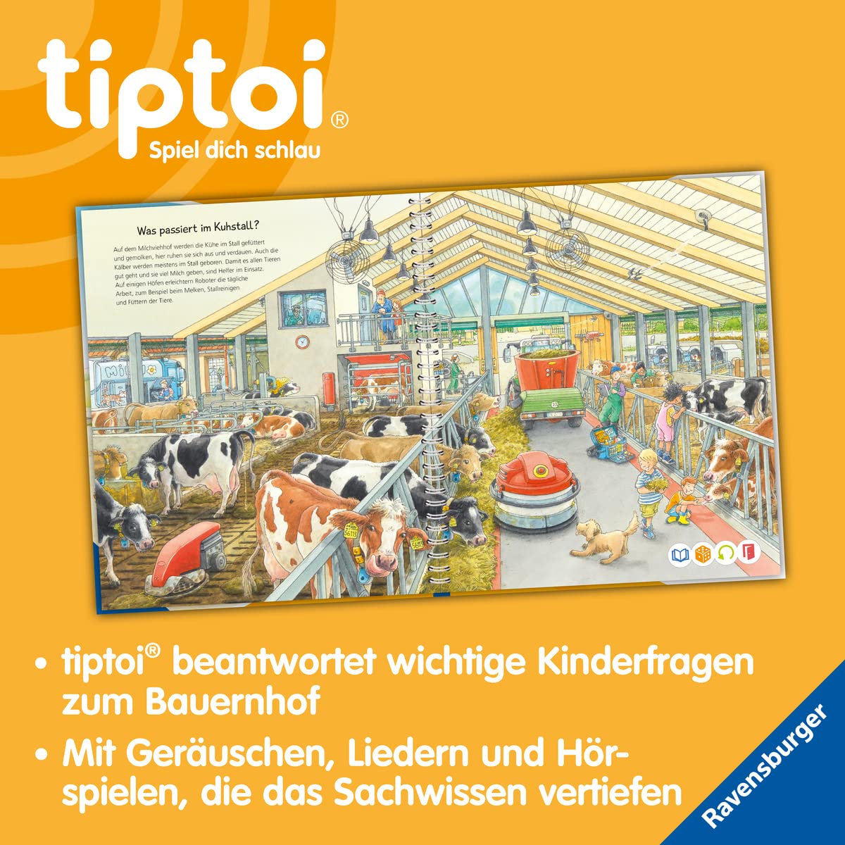 Ravensburger tiptoi Starter Set 00114: Pen and Farm Book - Learning system for children aged 4 years and older.