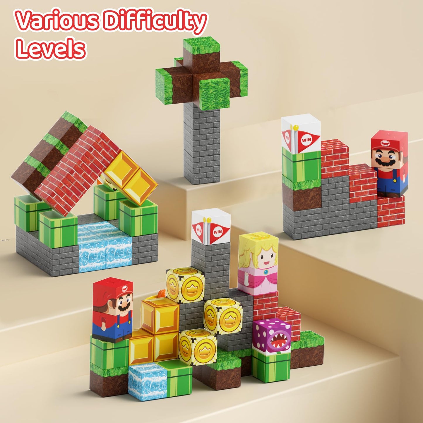STEM MATCH Magnetic Building Blocks Travel Toy for Kids, Portable Iron Box Magnetic Building Blocks 35 PCS, Magnetic Construction Toy Travel Toy Gift for Kids aged 3+ years.