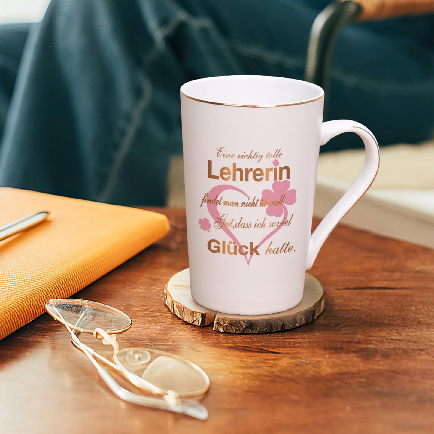 Joyful coffee cup farewell gift for teacher - it's hard to find a really great teacher - farewell gift for the best favorite teacher, 400ml white.