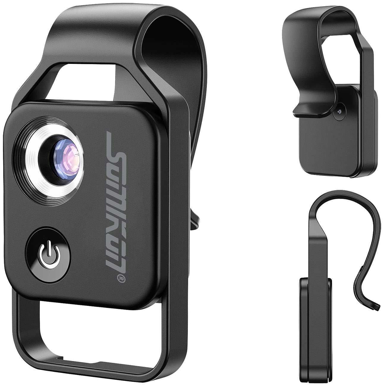 Somikon Mobile Microscope: Microscope attachment lens for smartphones, 200x magnification, 6 LEDs (smartphone magnifier, pocket microscope, iPad holder)
