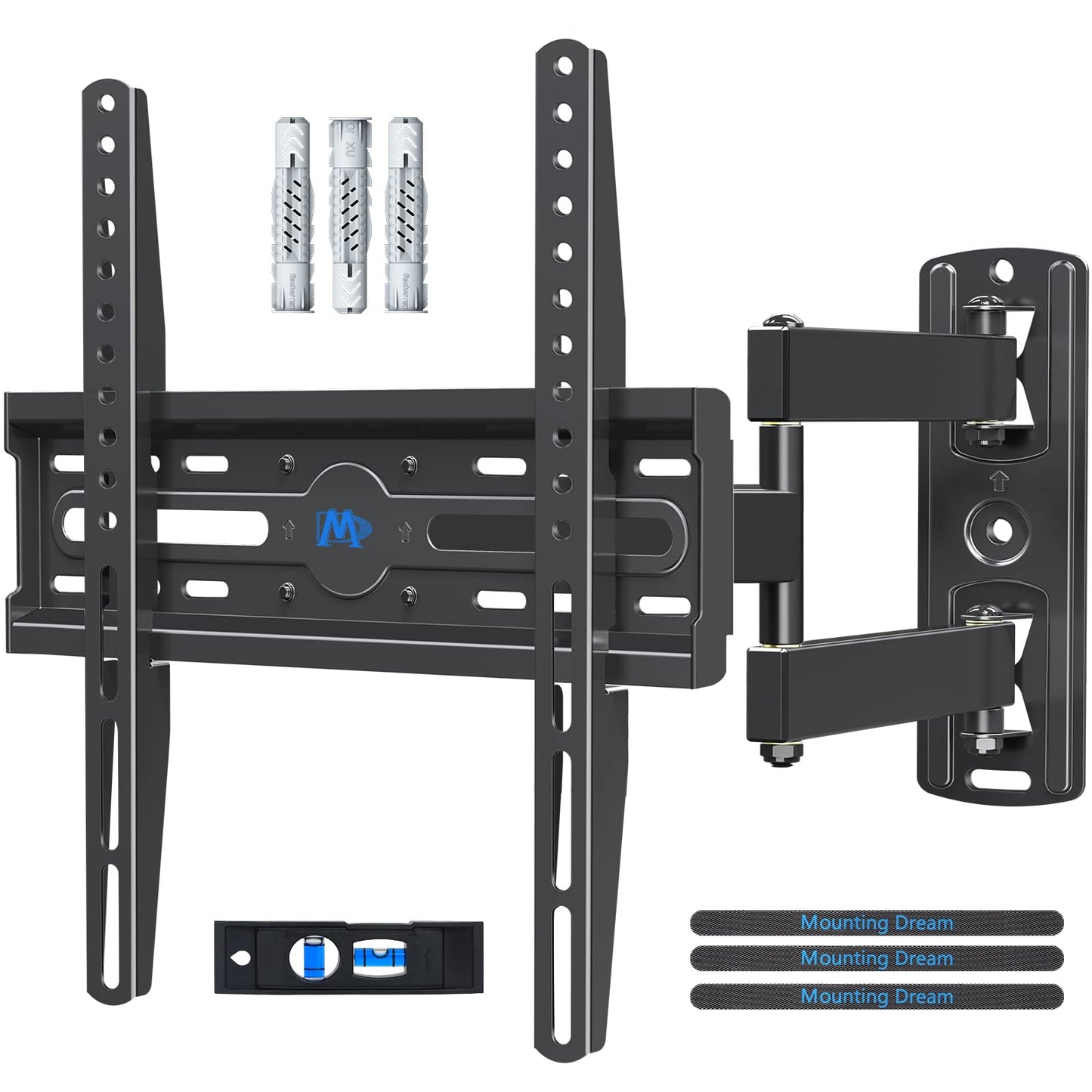 Mounting Dream TV wall mount swivel tilt extendable, TV wall mount for 26-60 inch flat & curved TVs or monitors up to 27kg, max. VESA 400x400mm, MD2432-03