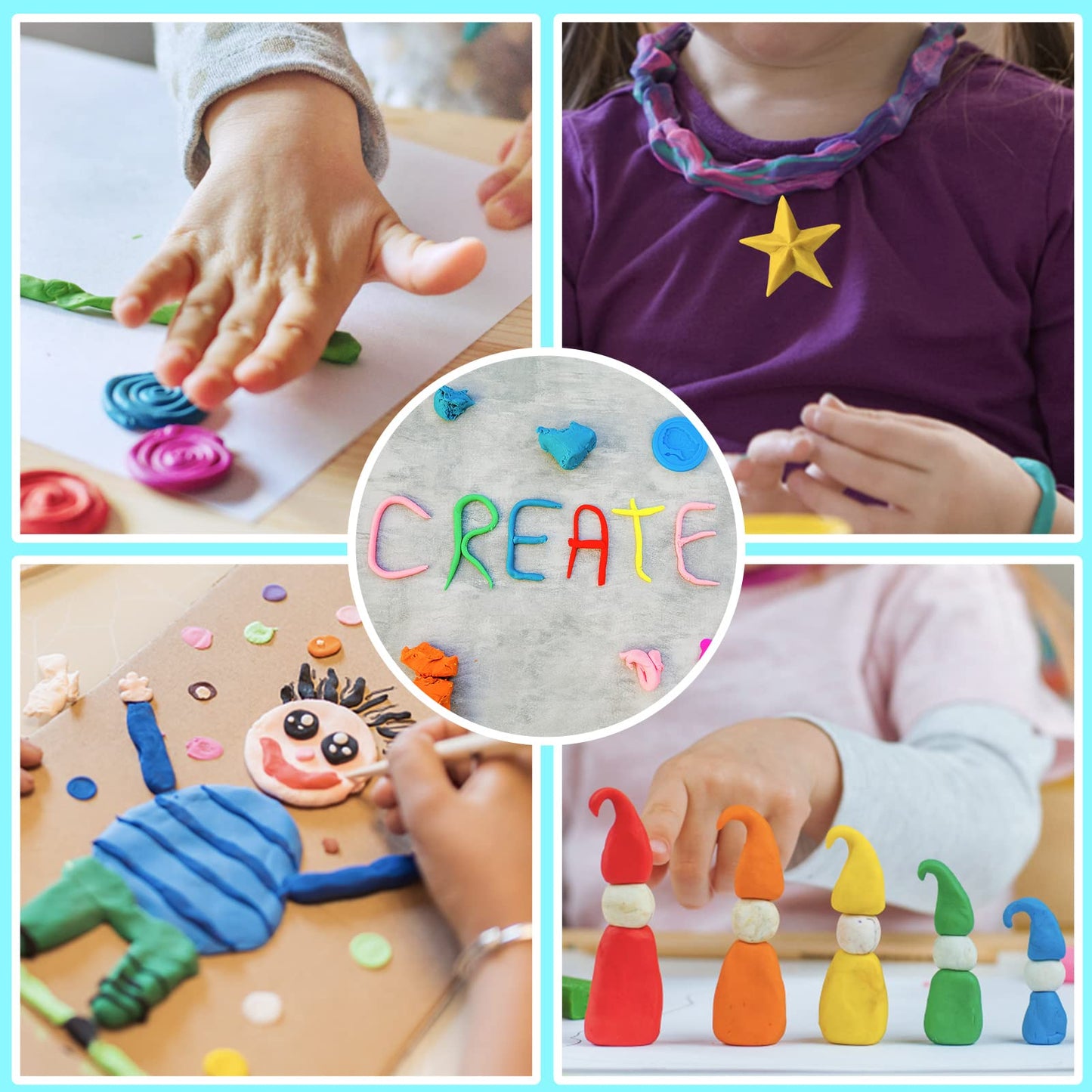 Clay set - 56 colors air-drying magic clay for kids, gift for boys and girls aged 3-12 years.