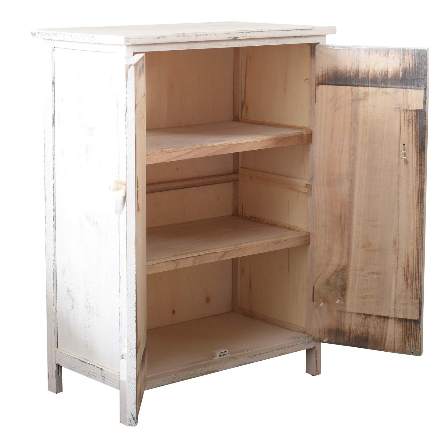 Rebecca Mobili kitchen cabinet chest of drawers bathroom cabinet 2 doors white shabby chic hearts entrance - Dimensions: 70 x 51 x 30 cm (HxLxB) - Art. RE4573