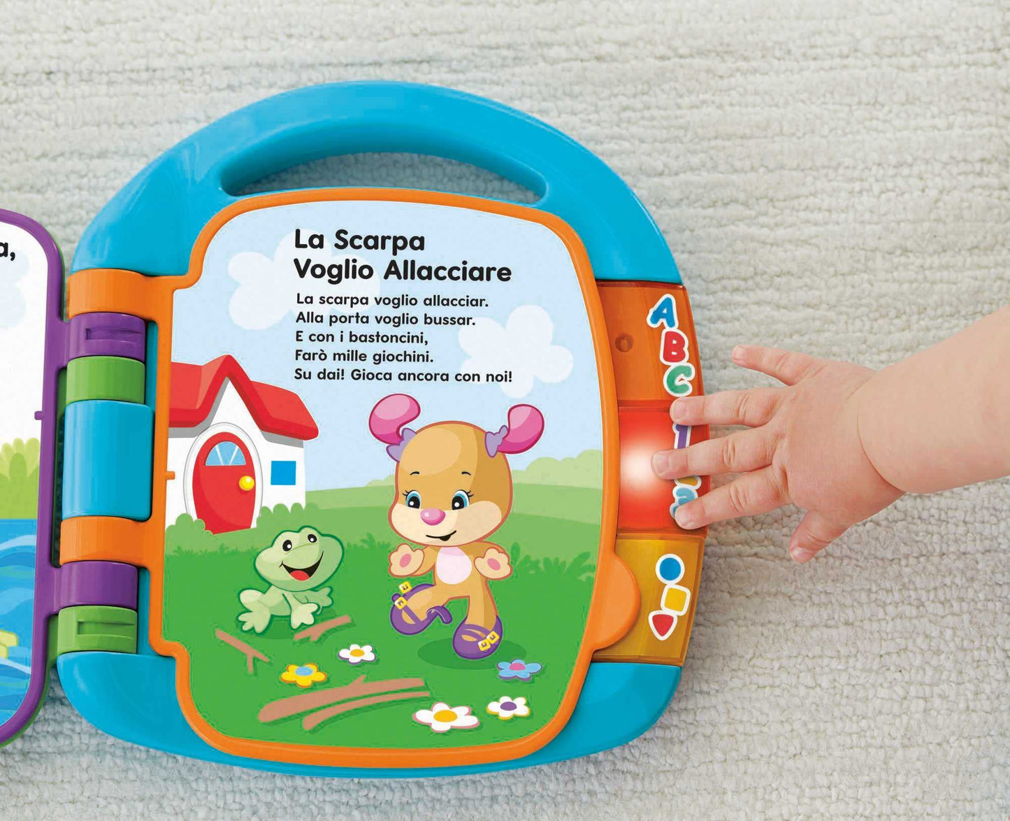 Fisher-Price Laugh & Learn Songbook Baby | Baby Music Book for 6 Months+ | Baby Music Toy | Electronic Kids' Book | Baby Toy with Music | Toy for Babies 6 Months+, Italian Version, CDH49