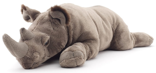 Uni-Toys - Large rhinoceros, lying down - 54 cm (length) - Plush rhino - Stuffed animal, cuddly toy