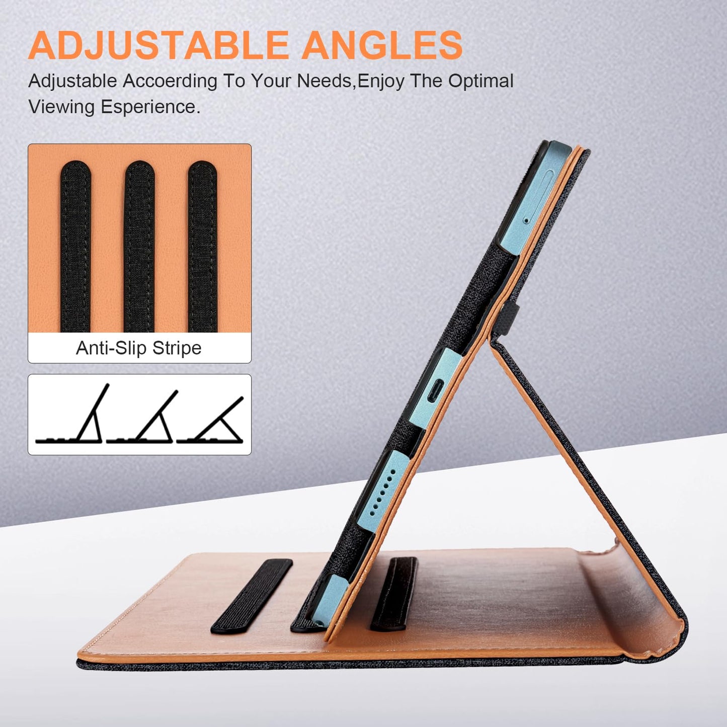 Vakarey for DOOGEE U11 Tablet Case, Multi Angle Support Case for DOOGEE U11 Pro 11 Inch, Black
