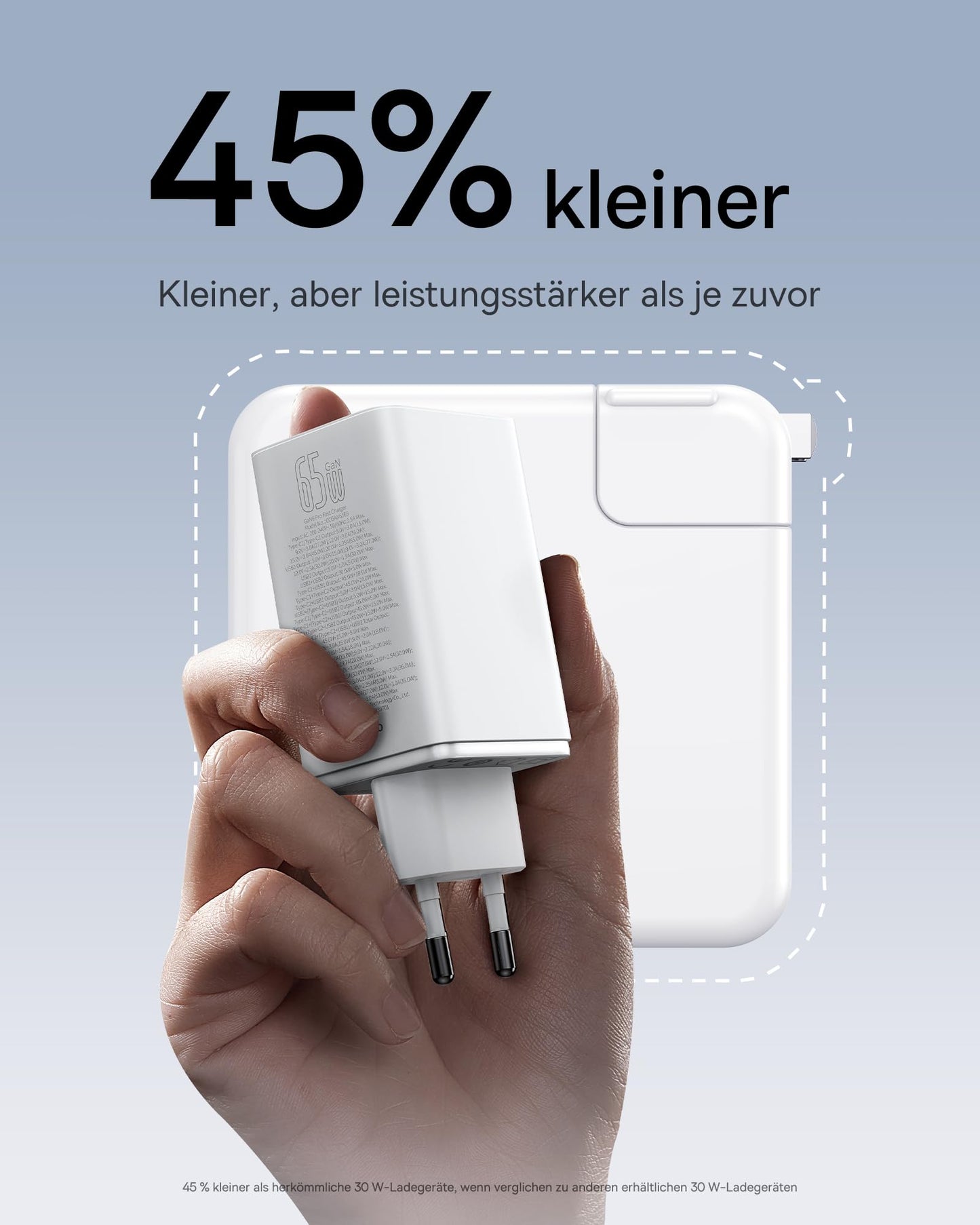 Baseus USB C charger, 65W GaN 6 USB C wall charger fast charger for MacBook Pro, iPad Pro, Steam Deck, Dell XPS 13, iPhone/Galaxy, Pixel, tablets, white