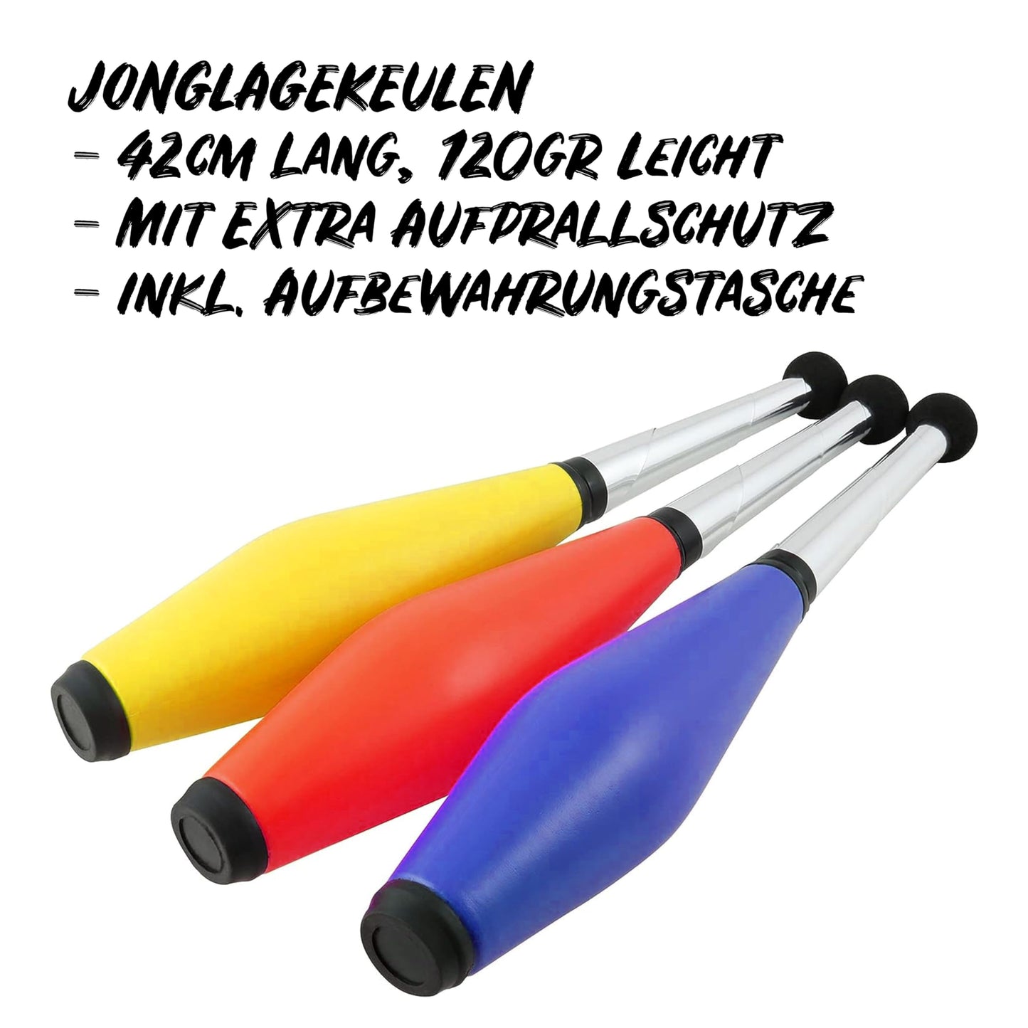 Diabolo recreational juggling set for kids and adults with juggling clubs, juggling balls, scarves, plates including stick & juggling instructions - juggling set as a gift.