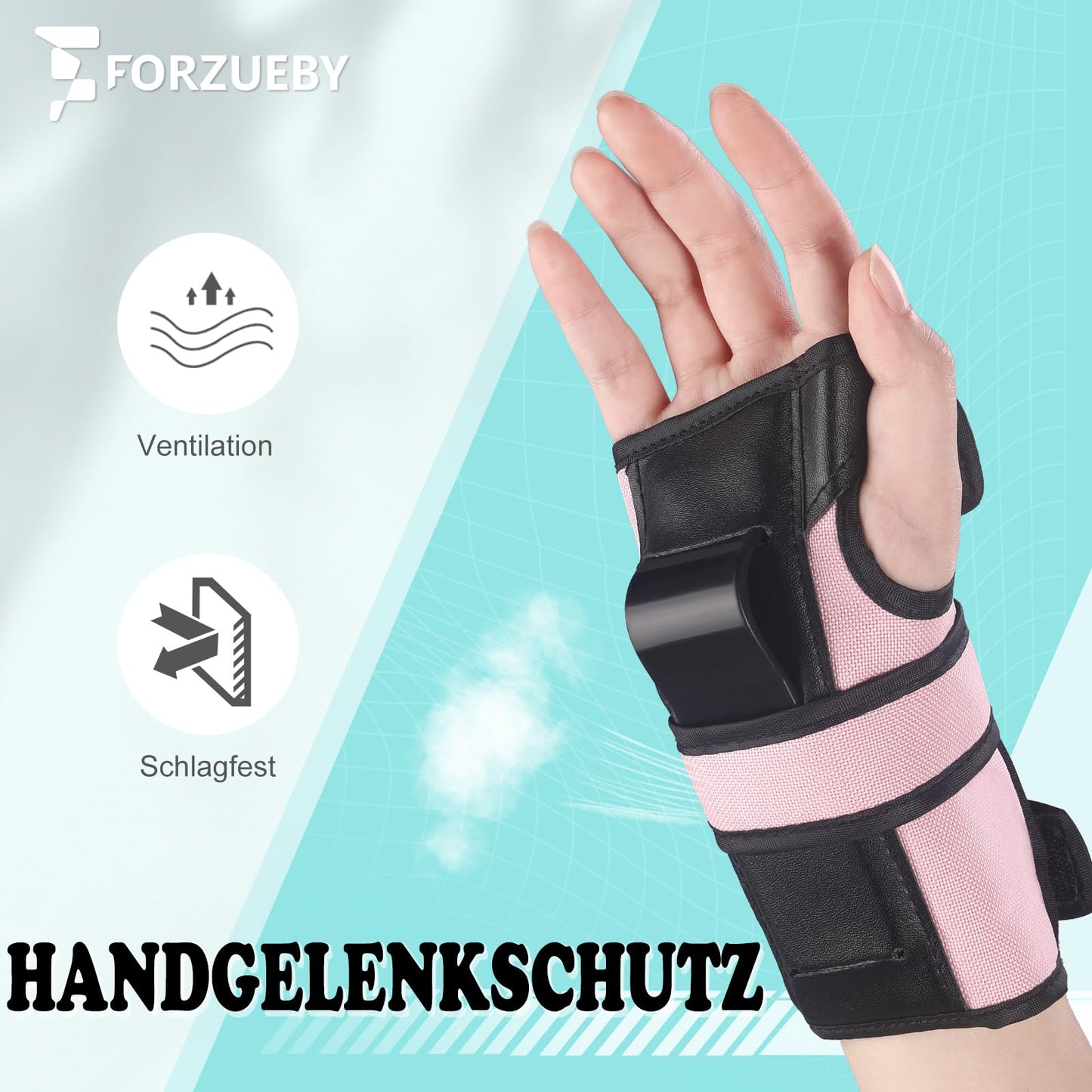 Forzueby knee pads, elbow pads, and wrist guards for adults & kids - 6 in 1 protective gear set for inline skating, skateboarding, scooter riding, BMX, etc.