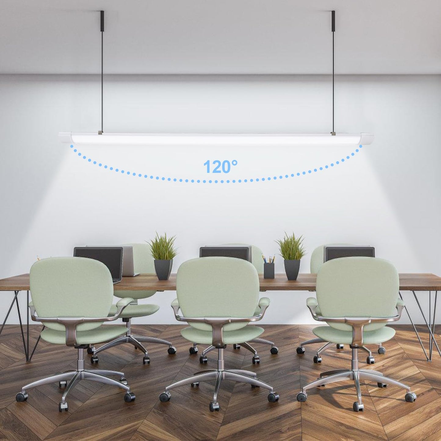 Sunworld LED Moisture-proof luminaire 150cm 8er 4000K Neutral white 48W IP65 Waterproof Tube workshop lamp Tube lamp Complete bath luminaire luminaire for garage cellar office department store.