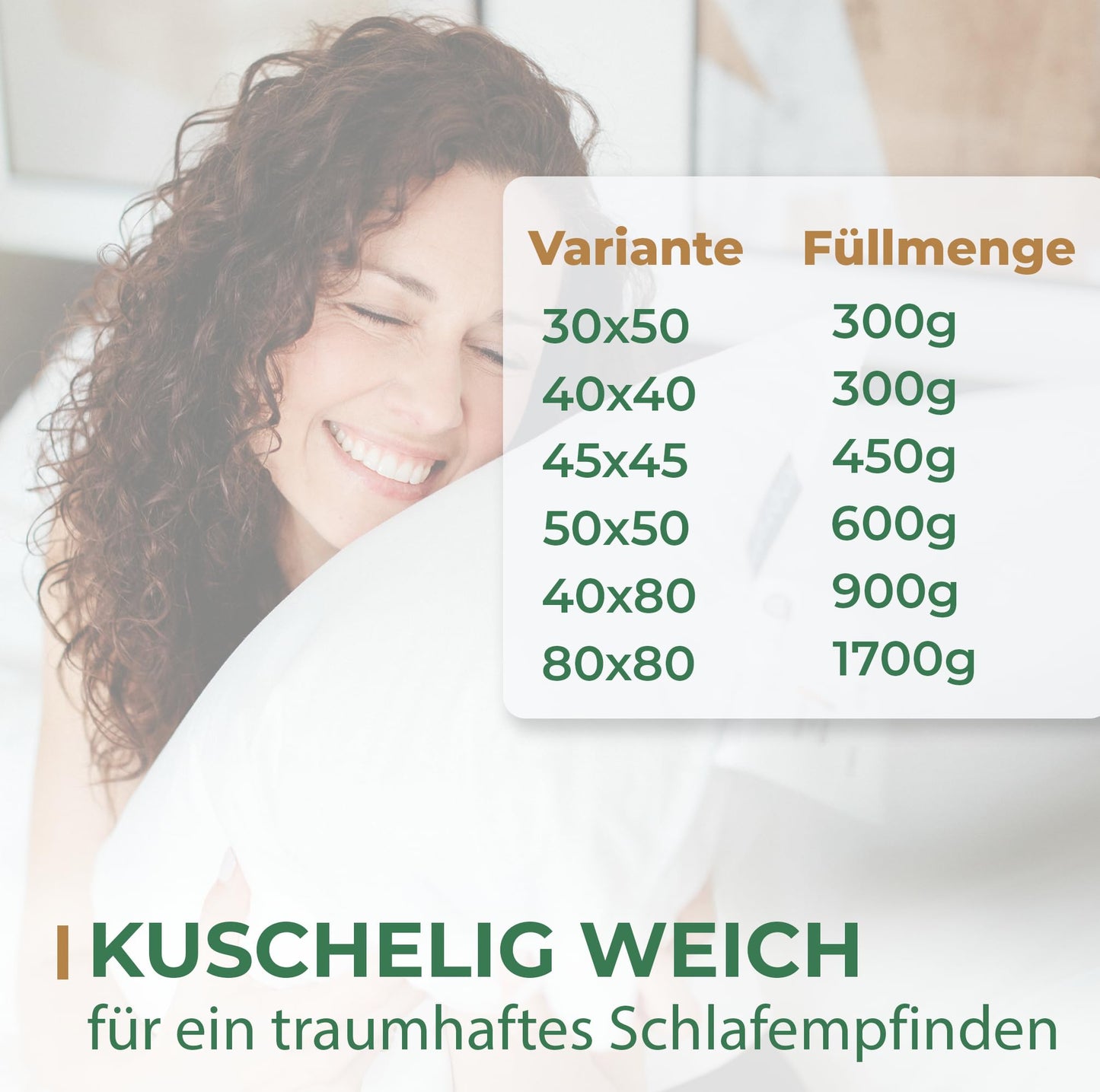 Pillow with feather filling Made in Germany - 100% feather fill - Feather pillow with cotton cover - Ökotex certified - Fill pillow for restful sleep - Pillow 40x80 2 pack