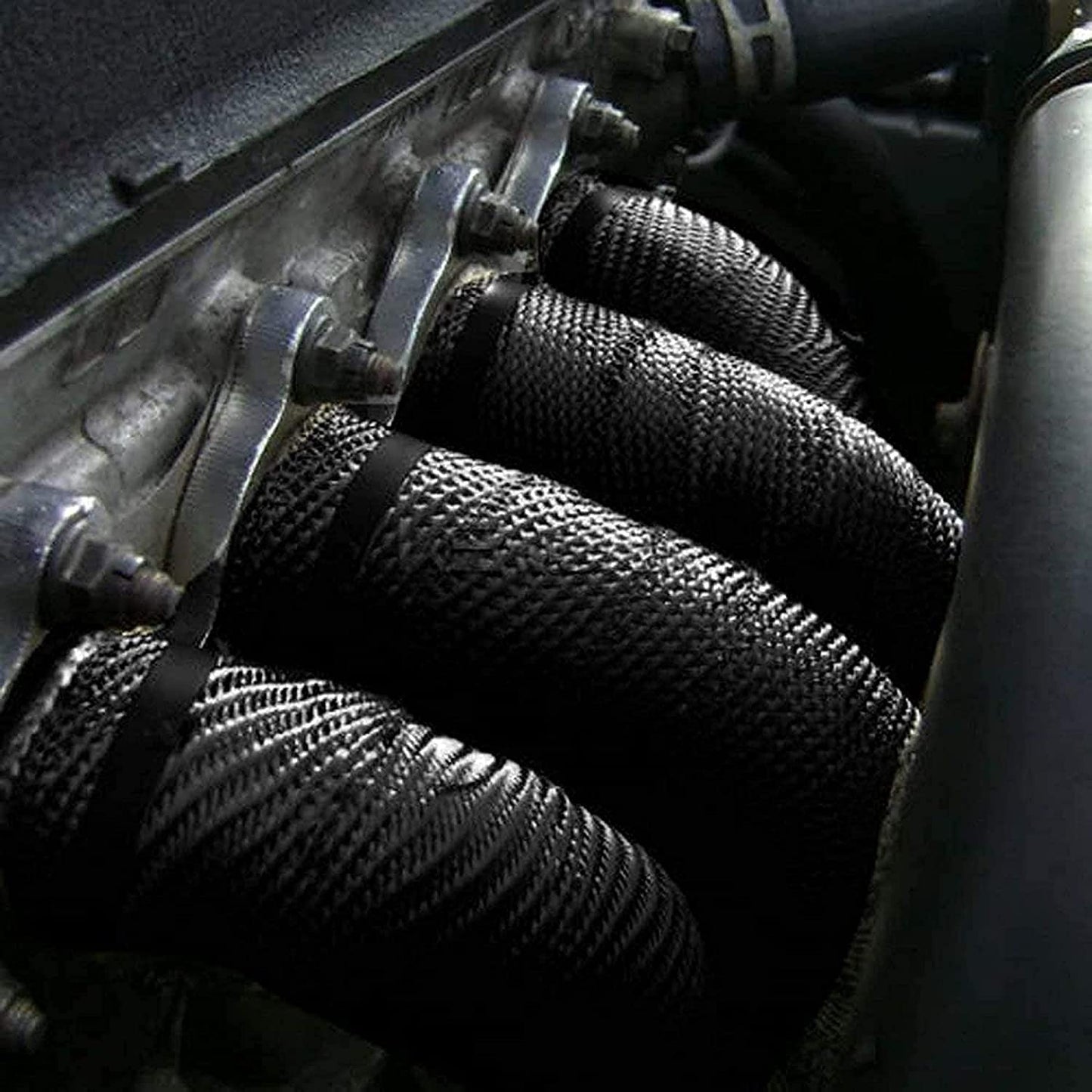 10M Exhaust Heat Wrap, Foneso exhaust wrap, Heat Shield Exhaust Wrap, Black Exhaust Heat Wrap with 10 Stainless Steel Zip Ties, for Motorcycle Headers Thermo Wrap Header Wrap