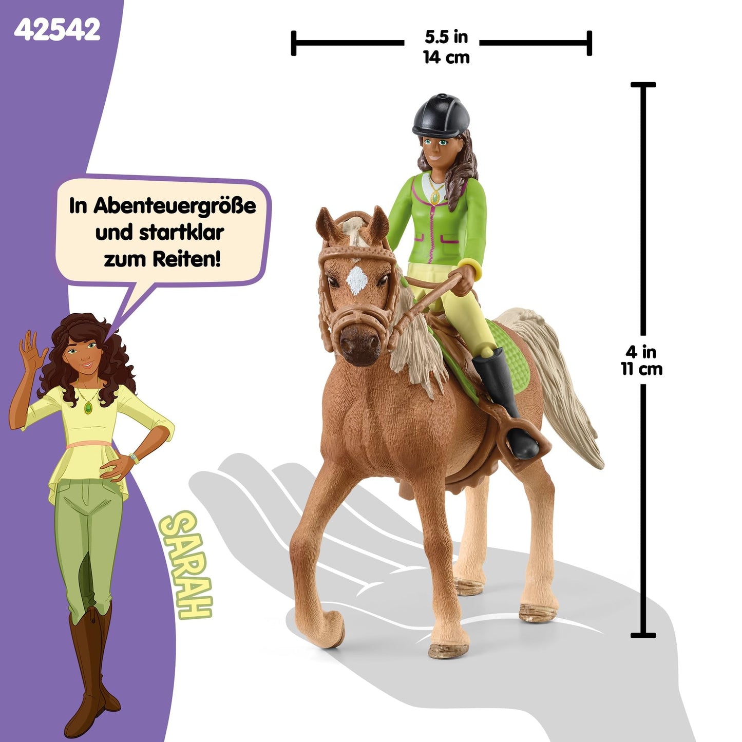 SCHLEICH Horse Club | Sarah & Mystery 42542 | posable girl figure | with horse accessories | great gift for girls and boys | horse toy for ages 5+ | 10 pieces | exclusive at Amazon
