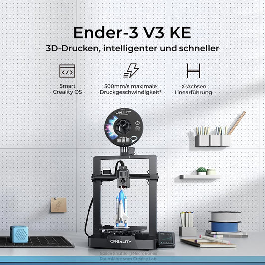 Creality Ender-3 V3 3D Printer, 500mm/s faster printing speed FDM printer with Auto-leveling, 3D Printer with Sprite Direct Extruder, Print size 220x220x240mm.