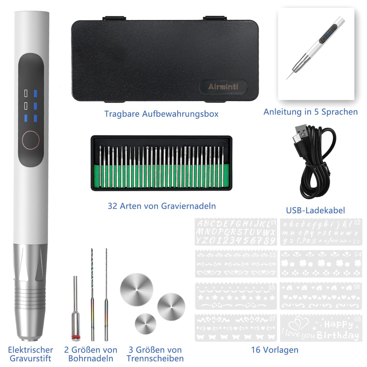 Engraving Pen: USB Rechargeable Engraving Tool Kit - Electric Mini Engraver Engraving Tool for Jewelry Glass Wood Plastic Metal Stone