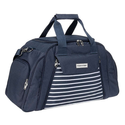 anndora picnic bag with cooling compartment navy blue white striped 29 pieces 4 persons