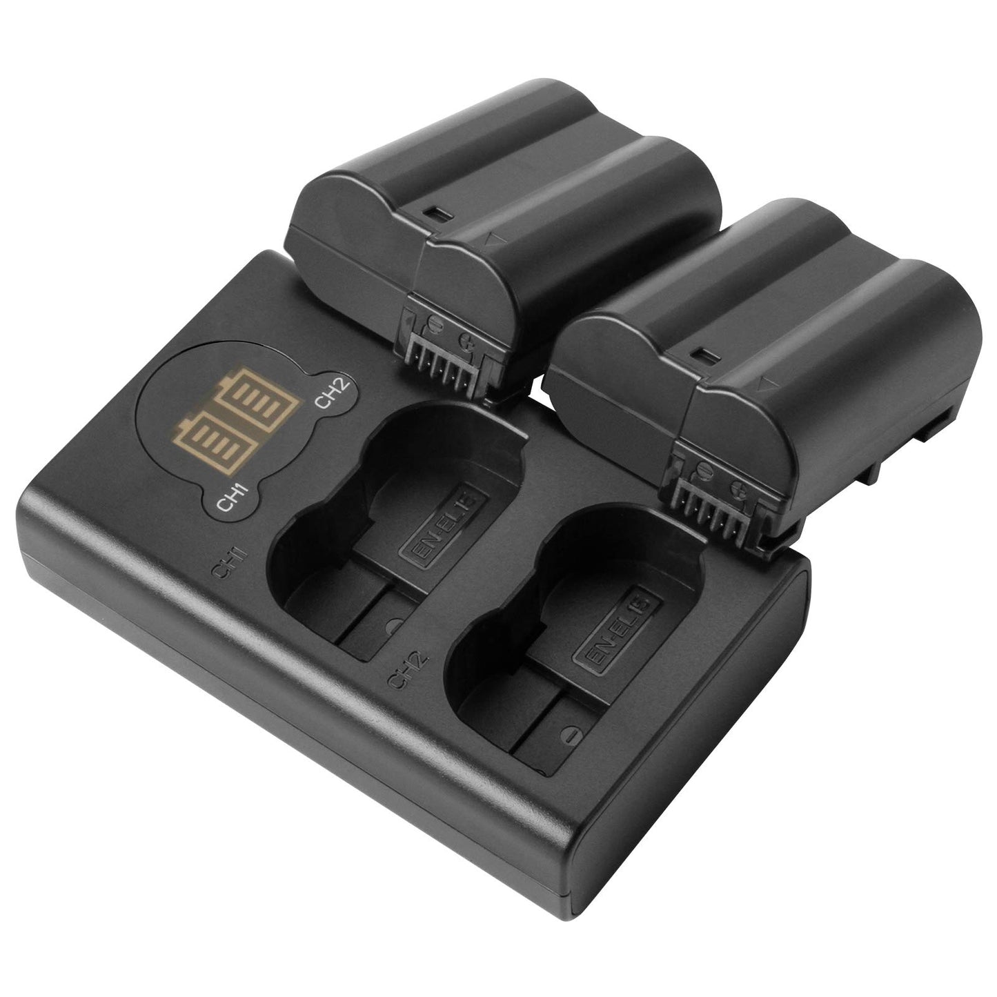 2X EN-EL15 EN-EL15A Battery Replacement Compatible with Nikon d750 d7200 d7100 d800 d850 d810 d610 d500 and More