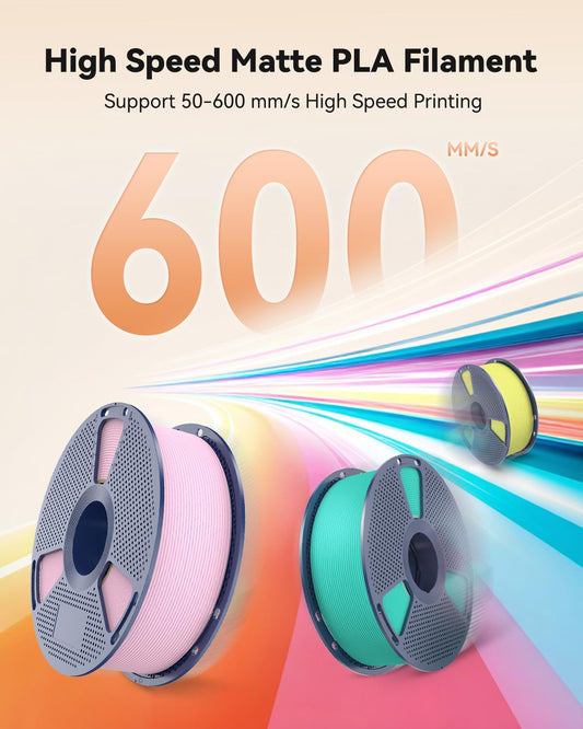 SUNLU High Speed Matte PLA Filament, Smooth matte PLA 3D printer filament, 600mm/s fast 3D printing meets durability, 1KG spool, matte pla Sakura-Pink